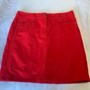 Ann Taylor Denim Skirt Red Stretch